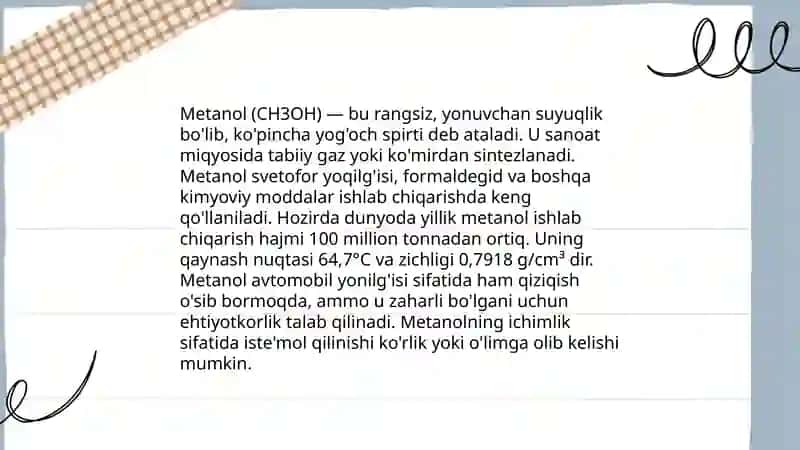 Sanoatda keng qo'llaniladigan asosiy organik moddalarning xom ashyolari 4