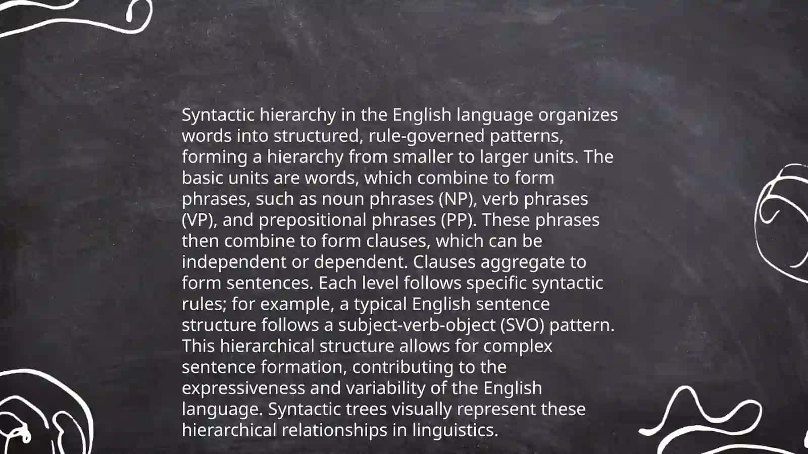 Compositional patterns of syntactical arrangement 4