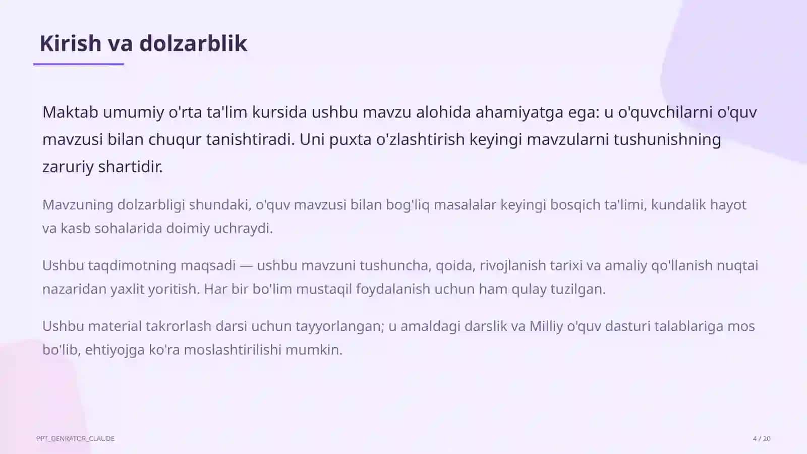 Yangi o'quv rejasi 2026-2027: fanlar bo'yicha soatlar o'zgarishi va o'qituvchi uchun amaliy xulosalar 4