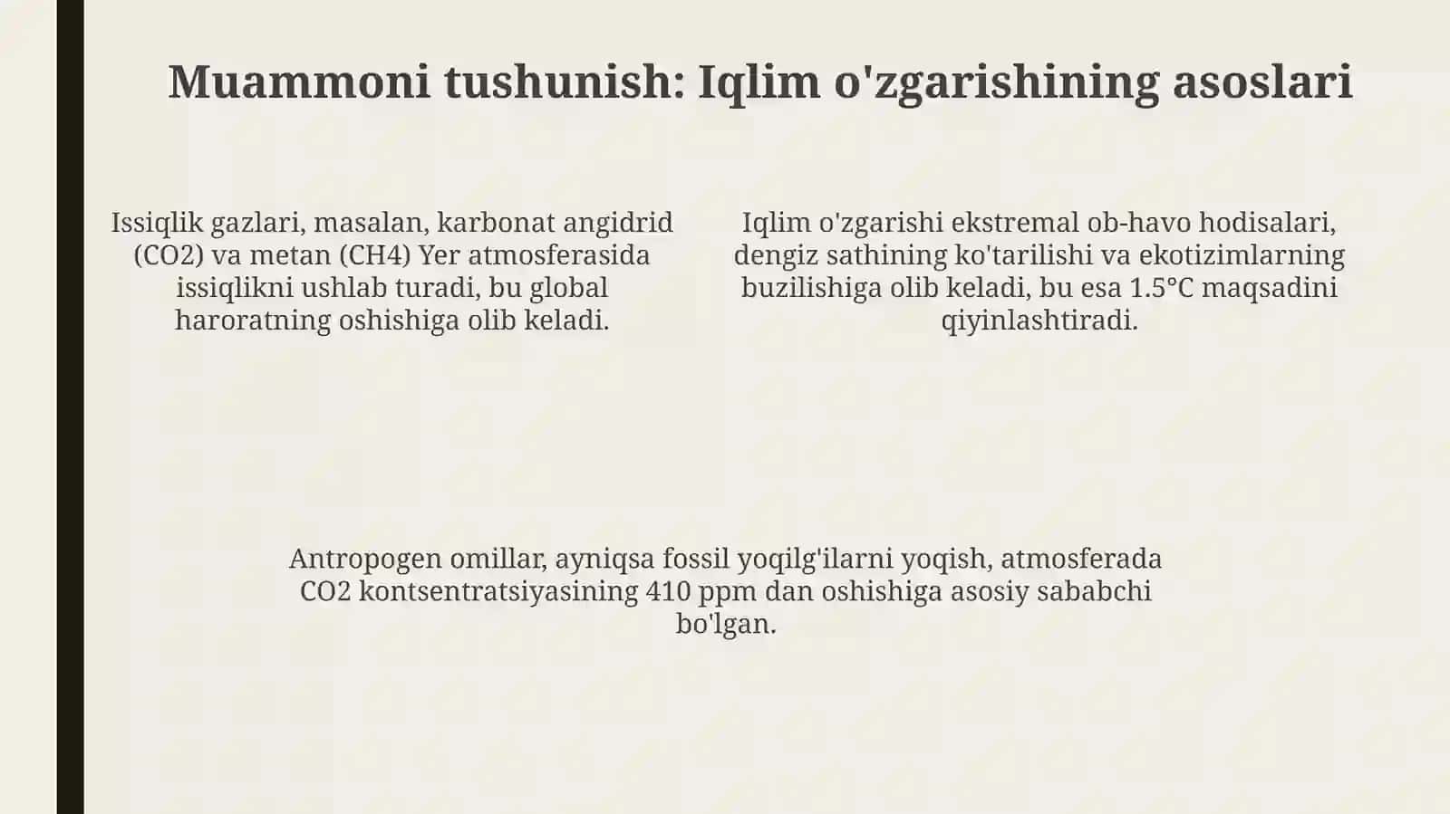 Iqlim siyosatining asosiy yoʻnalishlari 4