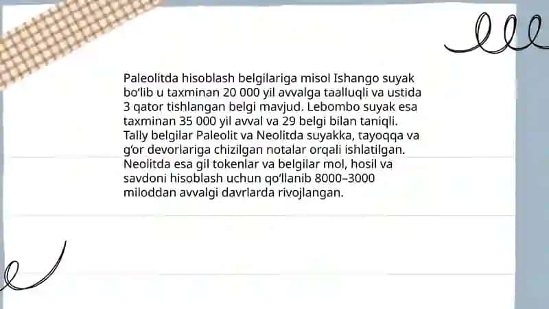 Son sanoq tushunchasi natural son sanoq tushunchalarining yuzaga kelishi tarixidan 4