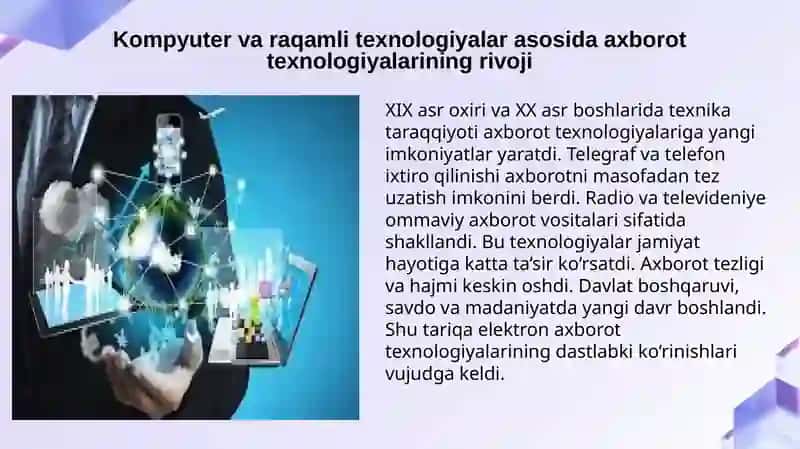 Axborot texnologiyalarining rivojlanish tarixi 4