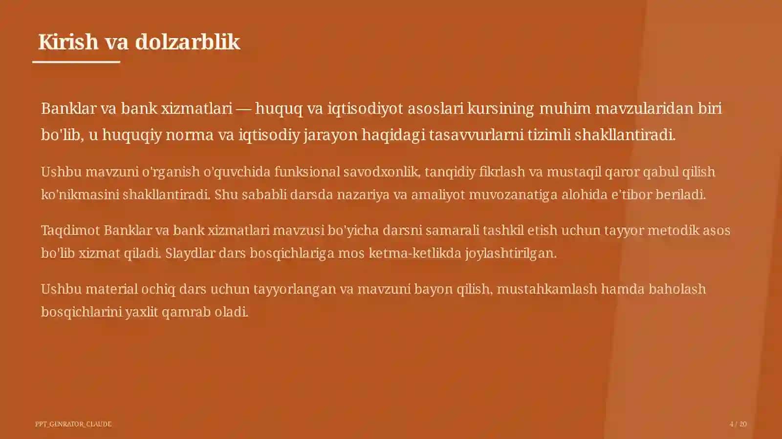 Banklar va bank xizmatlari (10-sinf) 4
