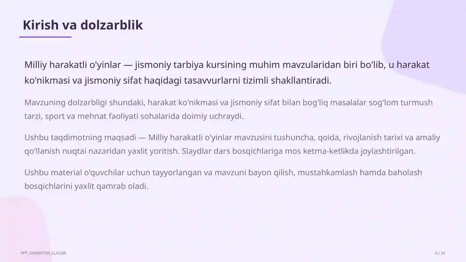 Milliy harakatli o'yinlar (4-sinf) 4