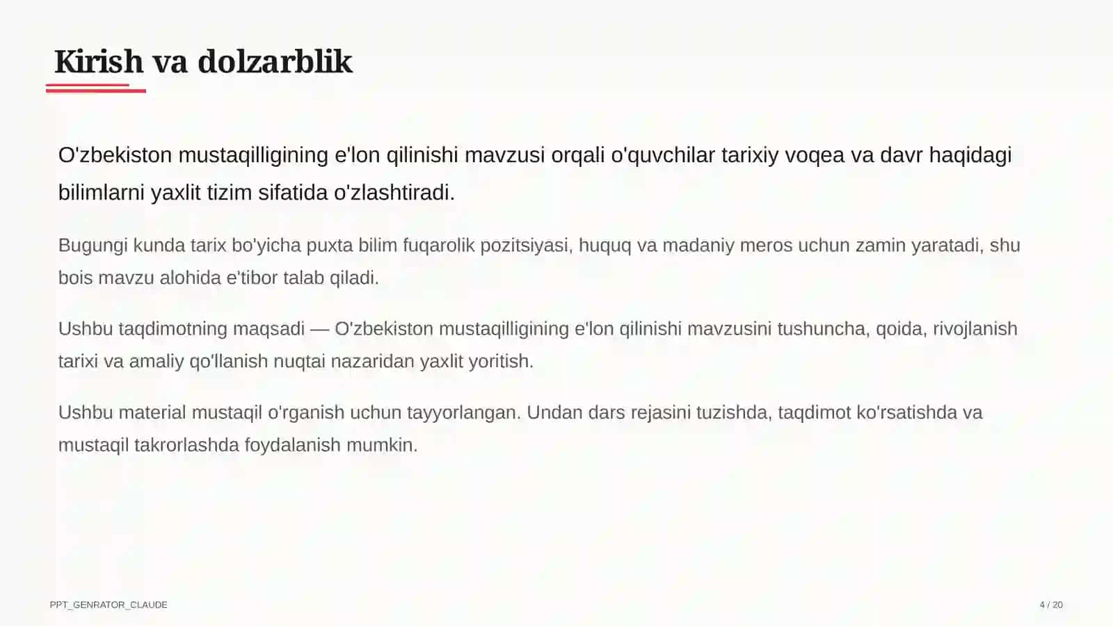 O'zbekiston mustaqilligining e'lon qilinishi (11-sinf) 4