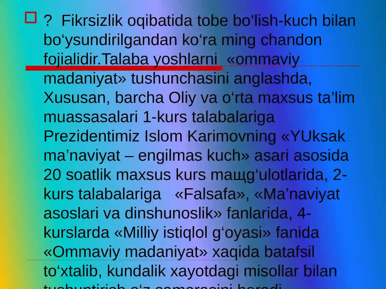 Ommaviy madaniyat 4