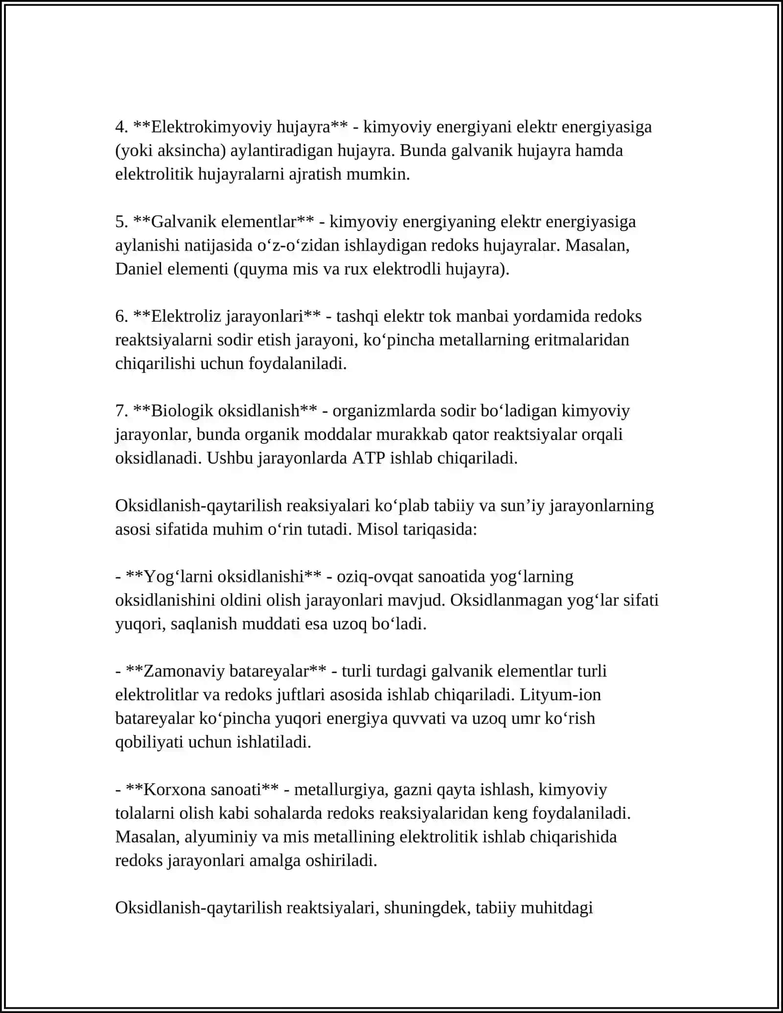 OKSIDLANISH- QAYTARILISH REAKSIYALARI VA S ELEMENTLARNING BIOLOGIK AHAMIYATI 4