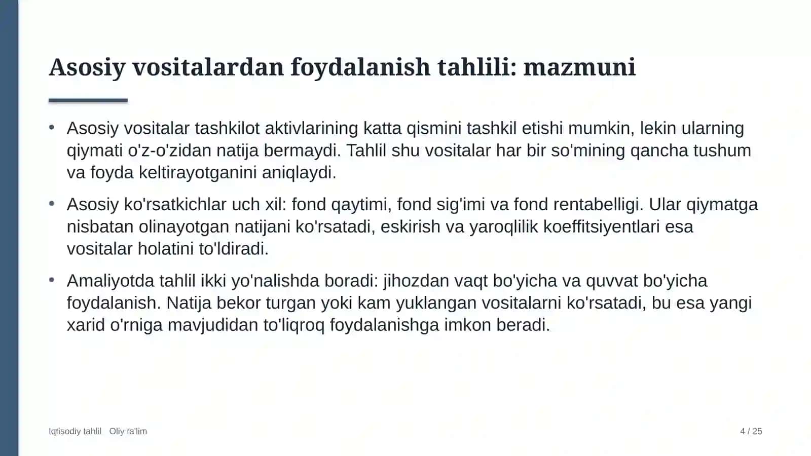 qora metallurgiyada asosiy vositalardan foydalanish samaradorligi tahlili 3466 4