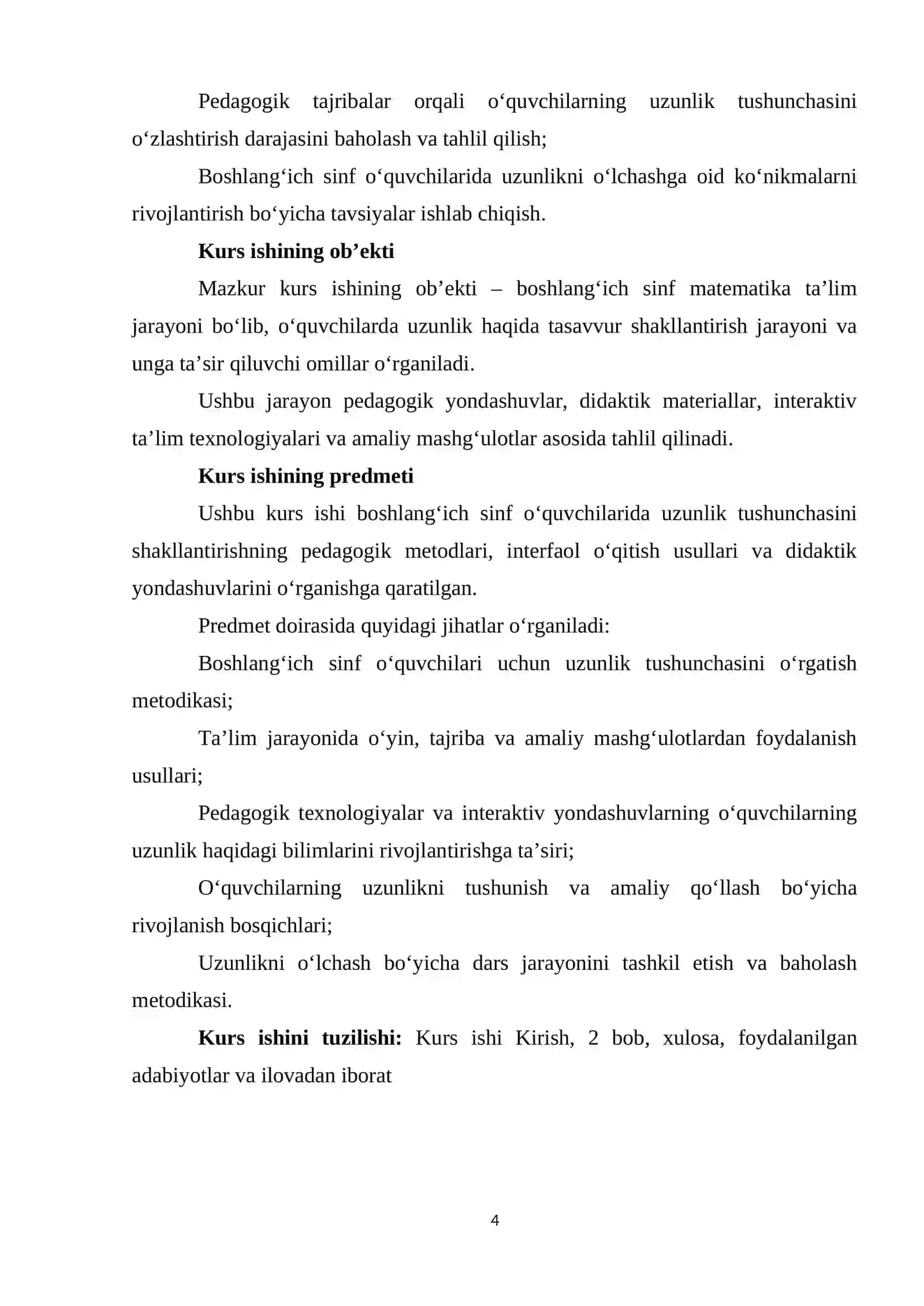 Boshlang'ich sinf o'quvchilarda uzunlik haqida tasavvur shakillantirish. 4