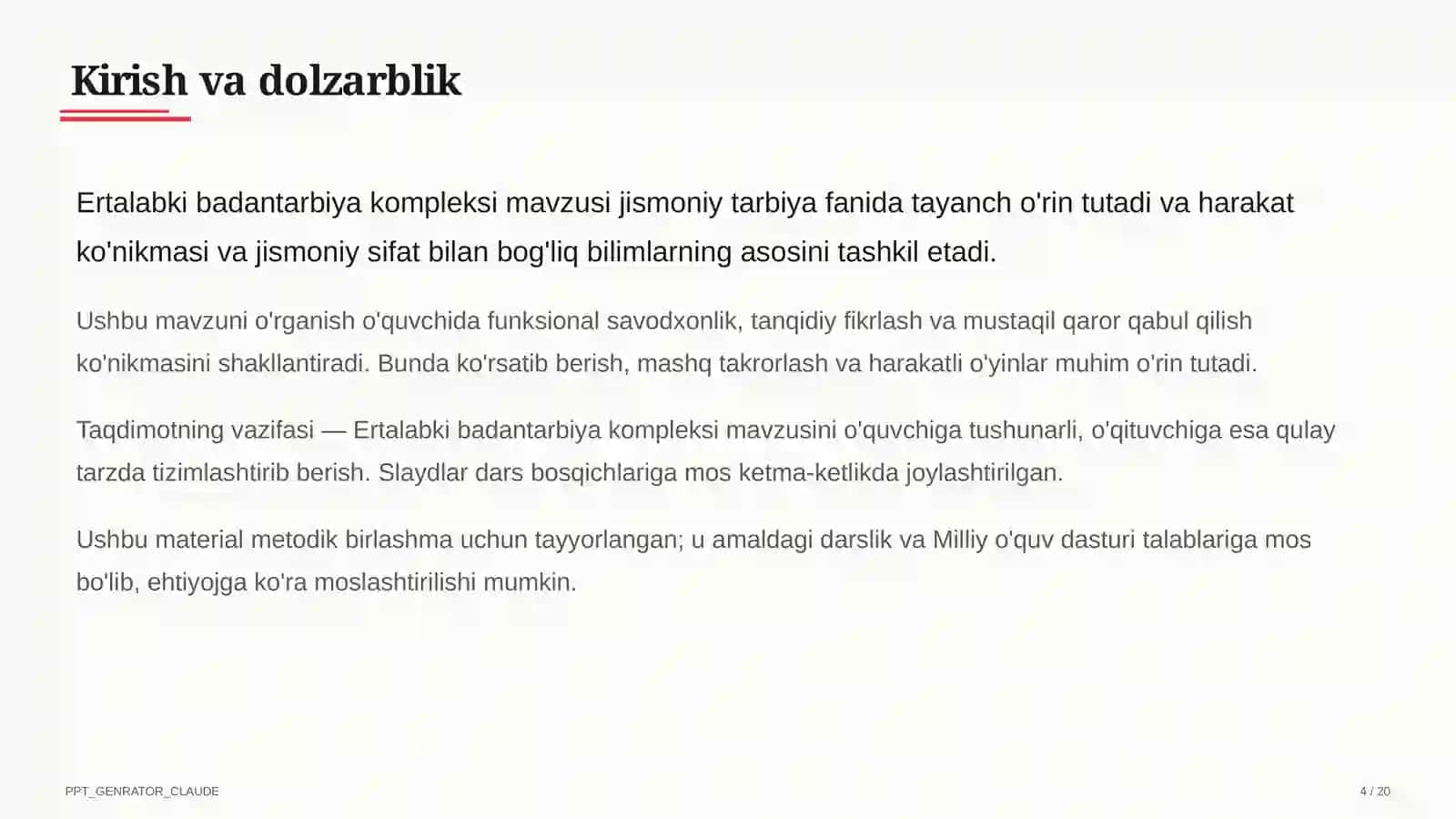 Ertalabki badantarbiya kompleksi (1-sinf) 4