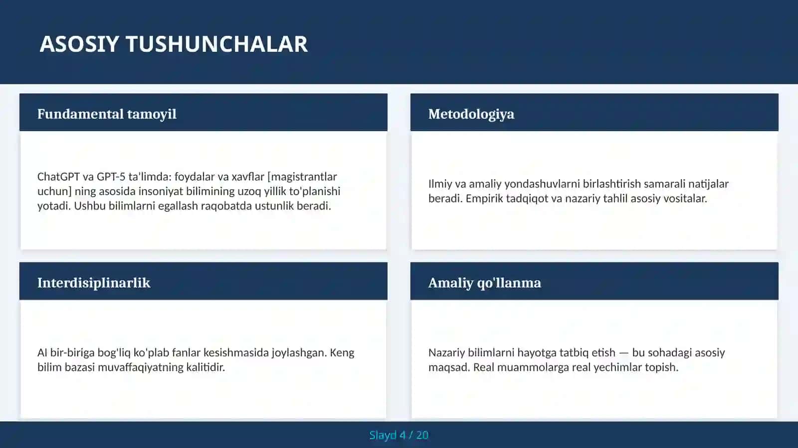 ChatGPT va GPT-5 ta'limda: foydalar va xavflar [magistrantlar uchun] 4