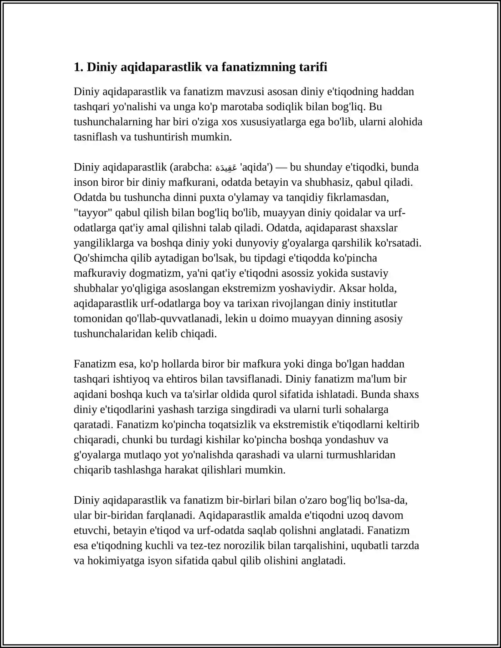 DINIY AQIDAPARASTLIK(FANATIZM) VA EKSTREMIZM 4