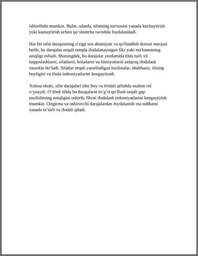 SIFAT DARAJALARIGA DOIR PIRZINTATSIYA MATERIALLARI JOYLASH 4