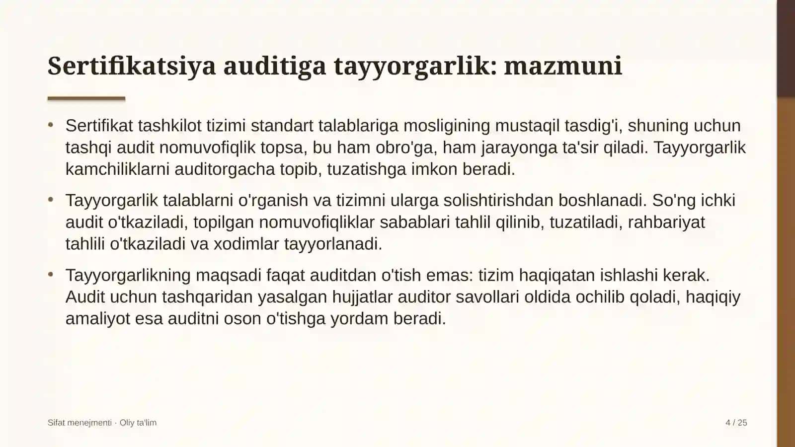 Dam olish maskanlarida sertifikatsiya auditiga tayyorgarlik ko'rish 4
