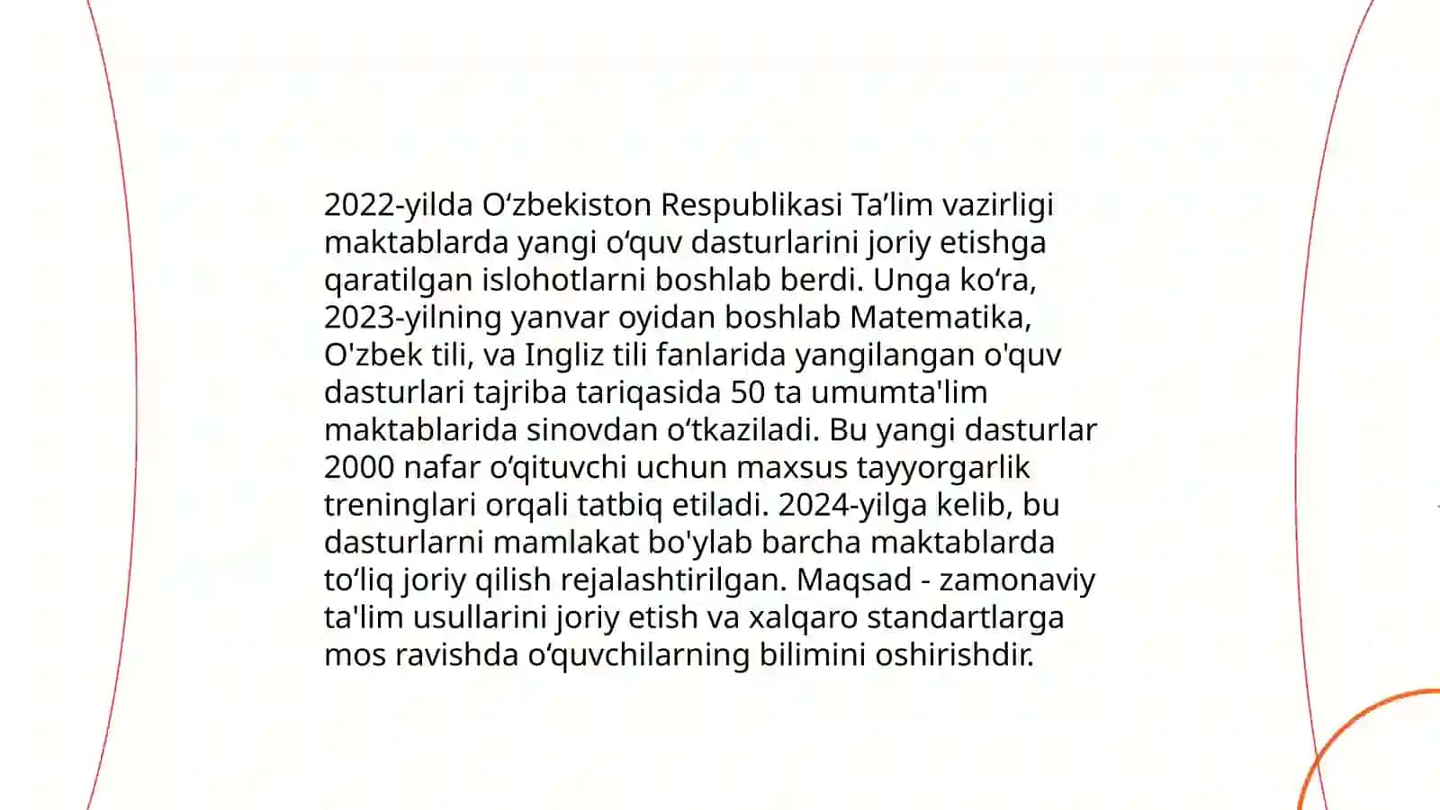 Oʻzbekiston Respublikasida ta'lim sohasidagi islohotlar 4