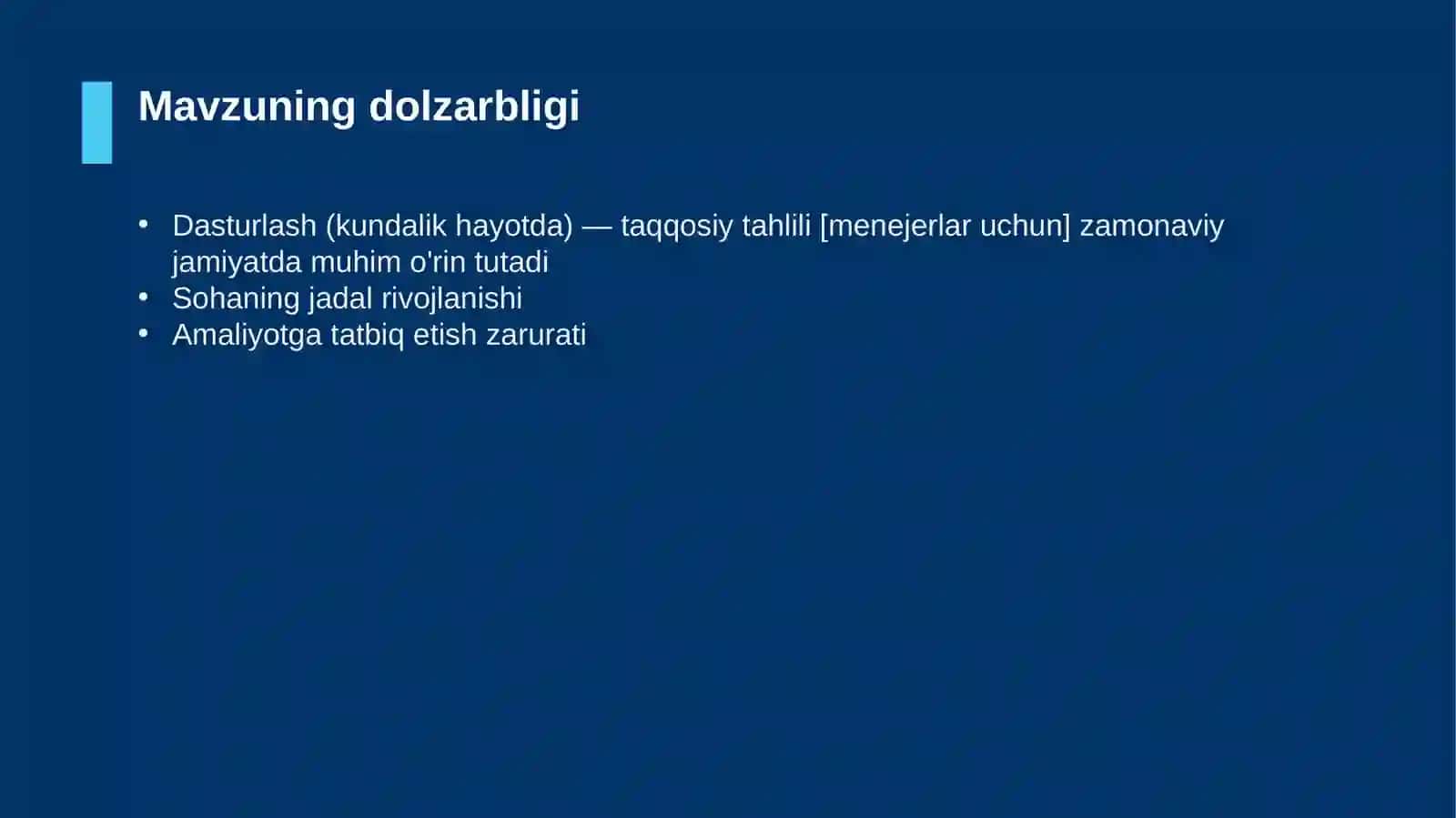 Dasturlash (kundalik hayotda) — taqqosiy tahlili [menejerlar uchun] 4