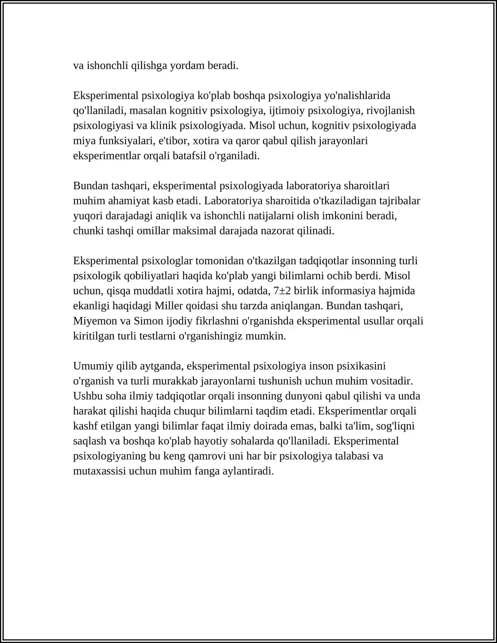 PSIXOLOGIYANING ILMIY-TADQIQOT METODLARI VA TARMOQLARI 4