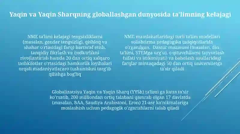Globalizatsiya va komporativistik pedagogika Yaqin va O'rta Sharq mamlakatlari misolida 4