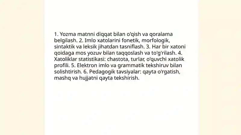 Imloviy tahlil ko'rinishidagi og'zaki va yozma nutq ishlarini bajarish 4