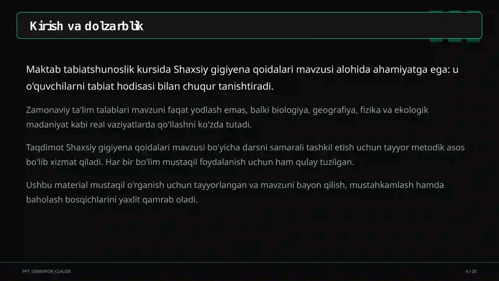 Shaxsiy gigiyena qoidalari (1-sinf) 4