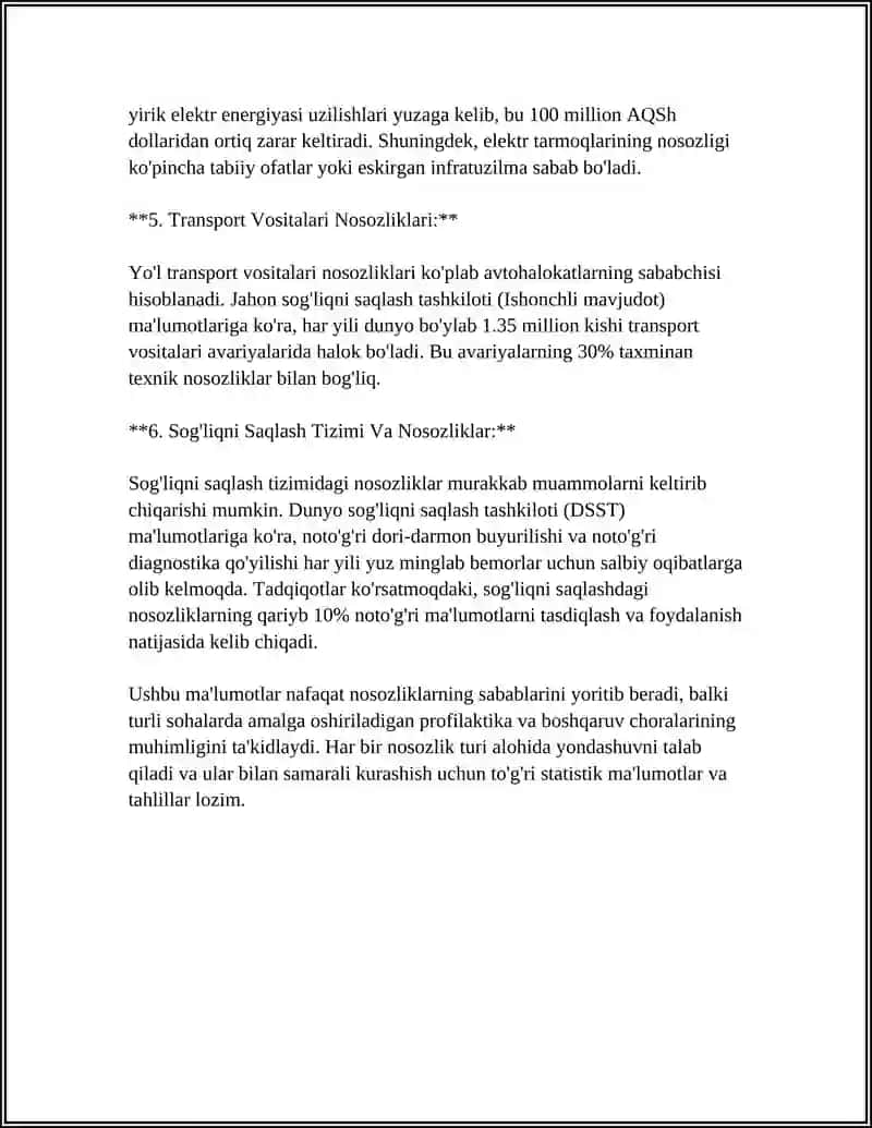 NOSOZLIK SABABLARINI VA ULARNI OLDINI OLISH YOʻLLARINI OʻRGANISH 4