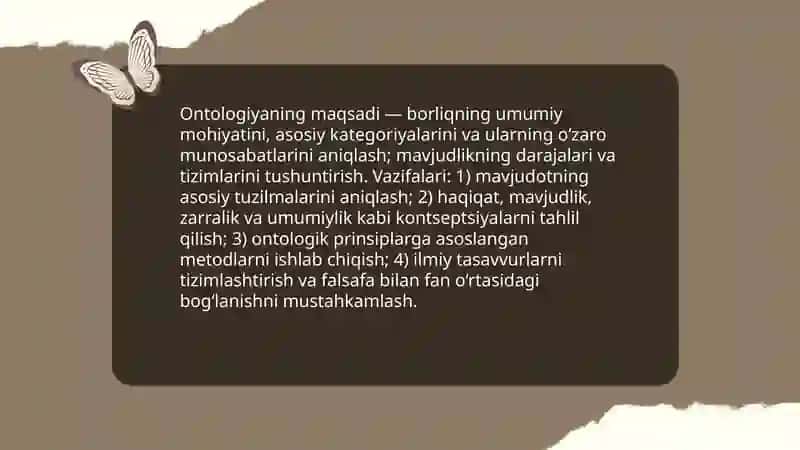 Borliq tushunchasi. Ontologiya 4