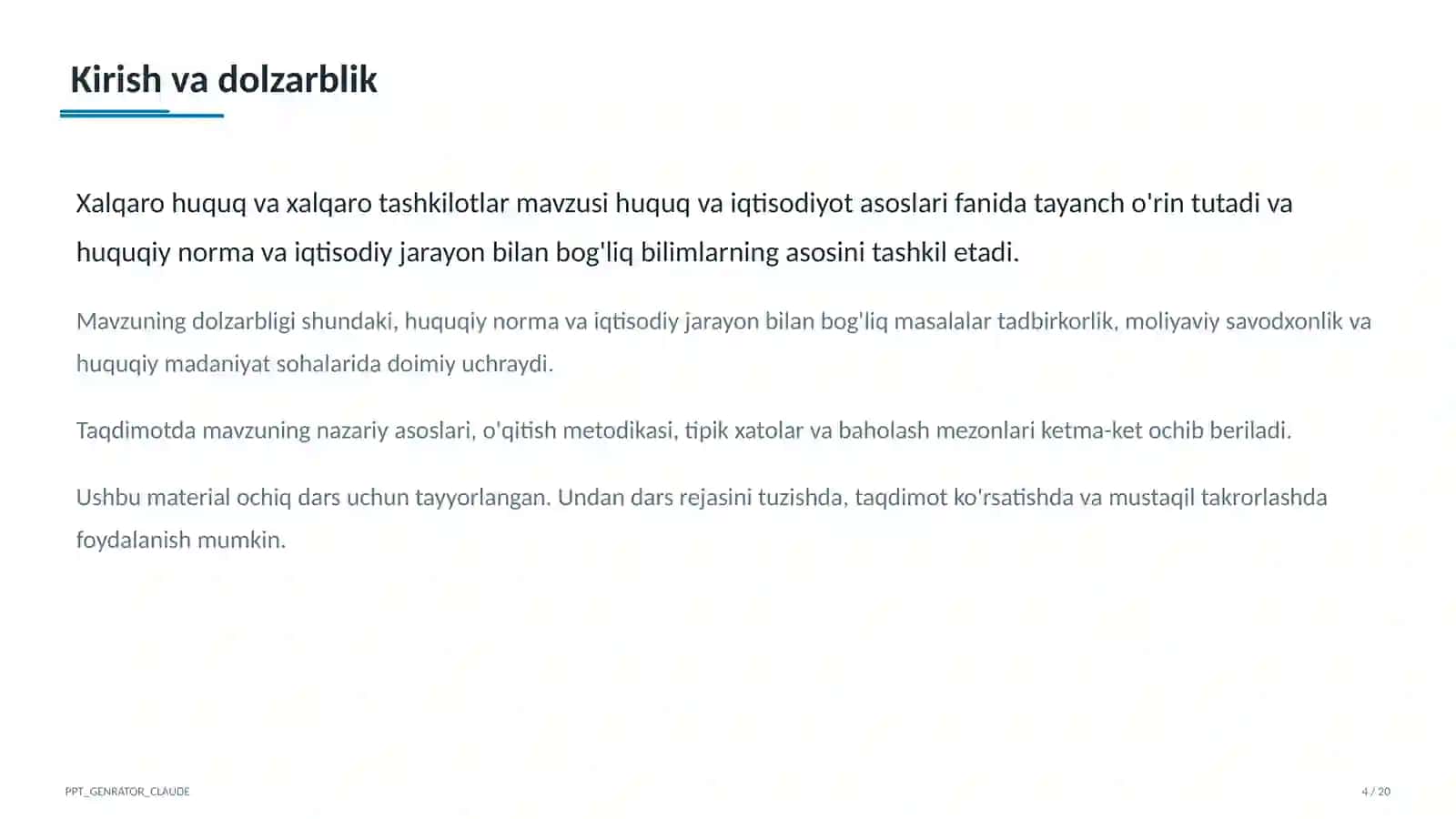 Xalqaro huquq va xalqaro tashkilotlar (11-sinf) 4