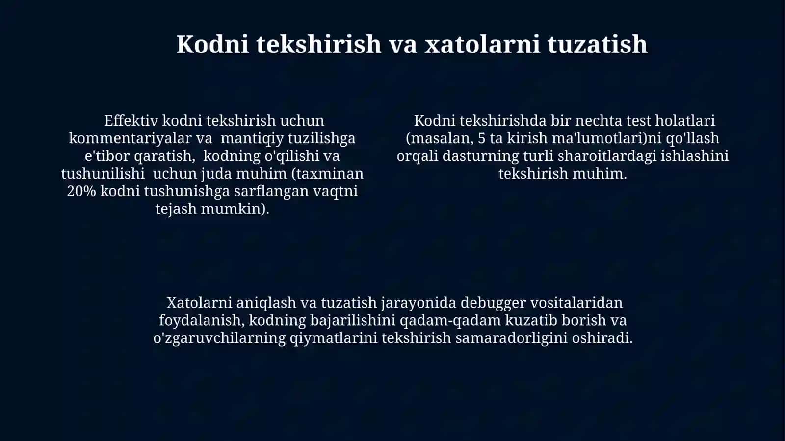 Algoritmlarni to‘liq tuzish bosqichlarinio‘rganish 4