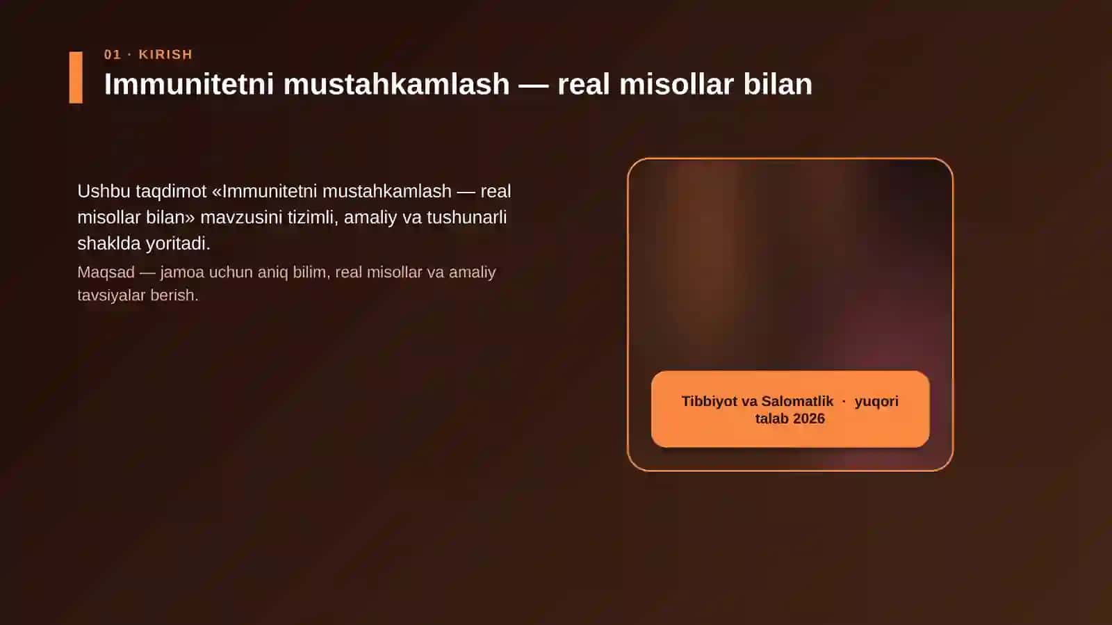 Immunitetni mustahkamlash — real misollar bilan 4