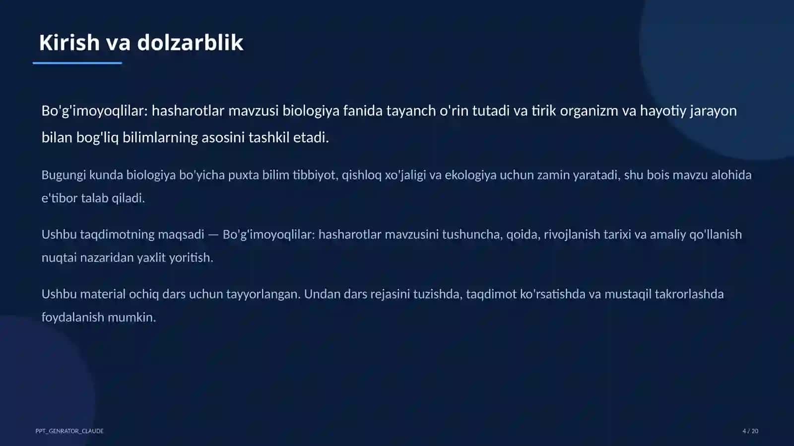 Bo'g'imoyoqlilar: hasharotlar (7-sinf) 4