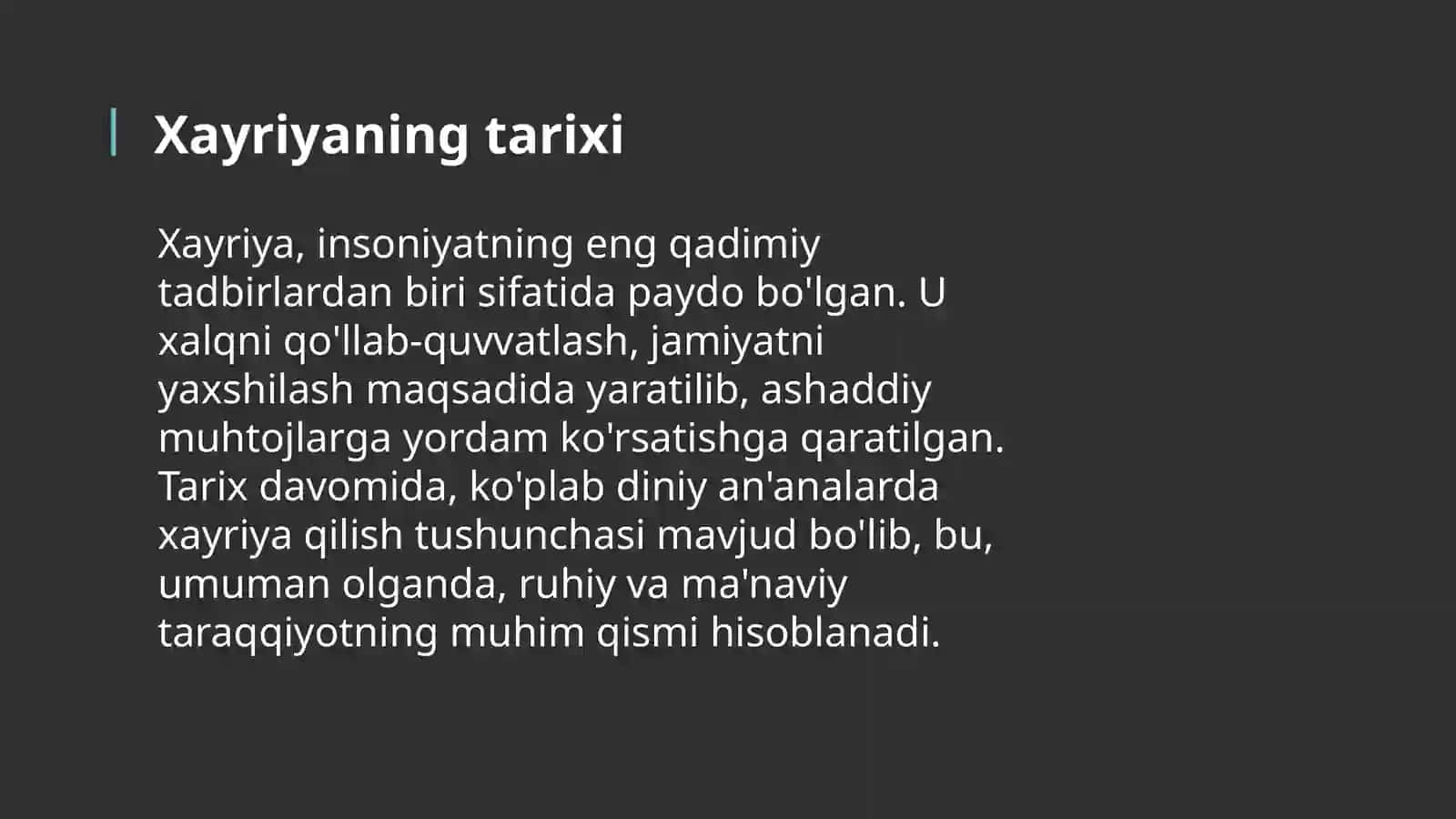 Xayriya va Diniy E'tiqod 4