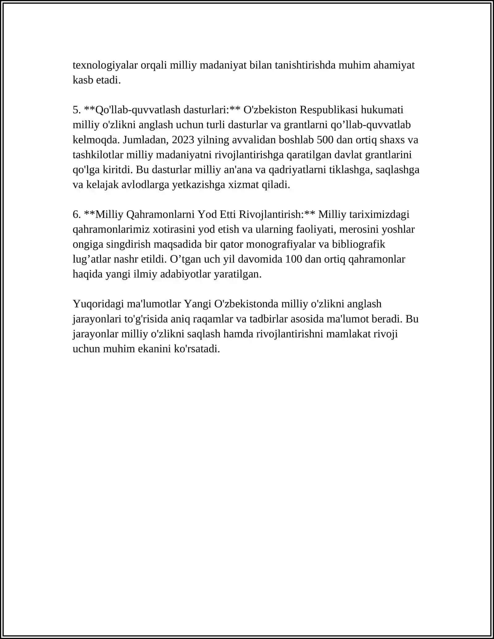 YANGI O'ZBEKISTONDA AMALGA OSHIRILAYOTGAN MA'NAVIY O'ZGARISHLAR 4