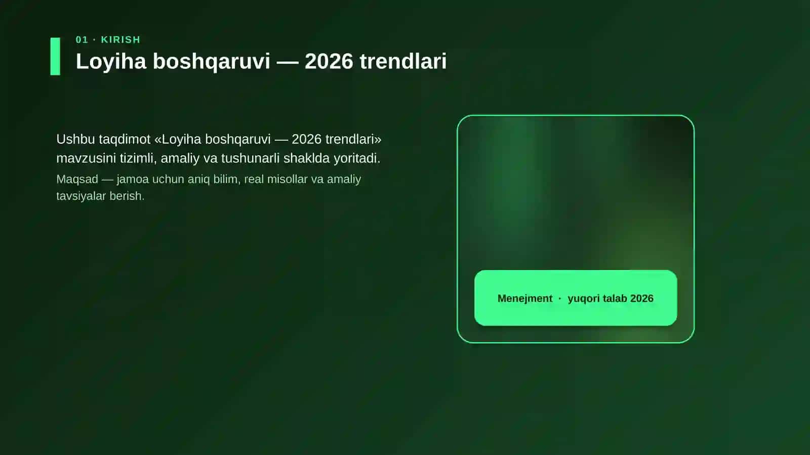 Loyiha boshqaruvi — 2026 trendlari 4