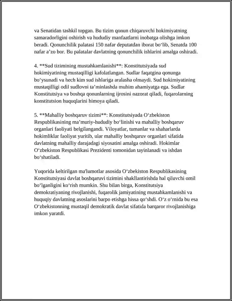 MUSTAQILLIK YILLARIDA DAVLAT BOSHQARUV TIZIMIDA AMALGA OSHIRILGAN ISLOHOTLAR 4