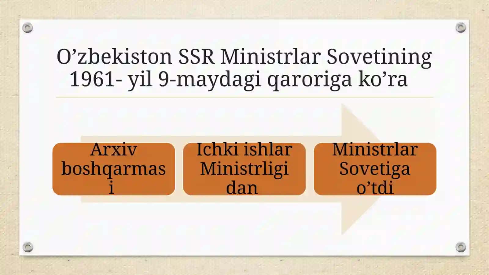 O’zbekiston Respublikasi Markaziy Davlat arxivining tashkil topishi va faoliyati 4