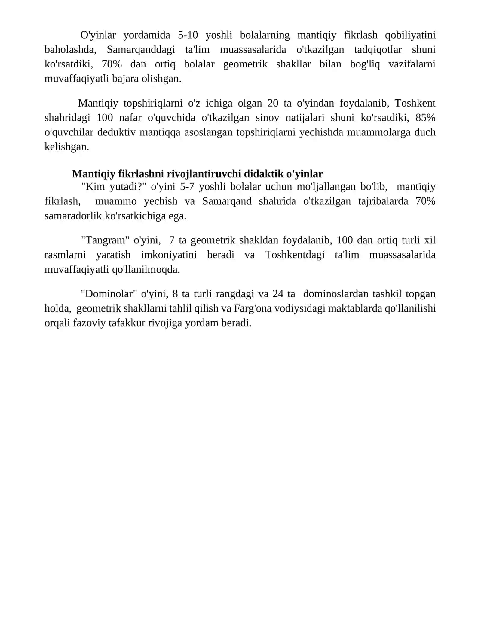 Mantiqiy fikrlashga oid didaktik o'yinlar 4