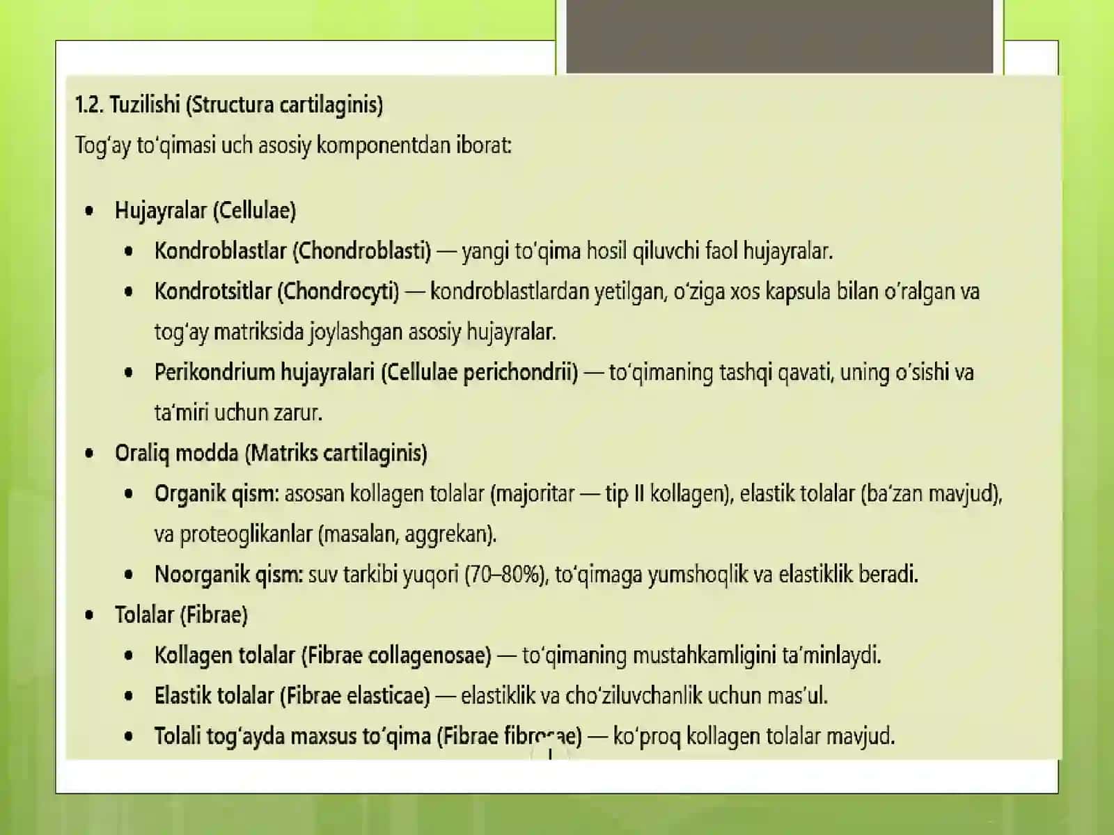 Tog’ay va suyakto’qimlari 4