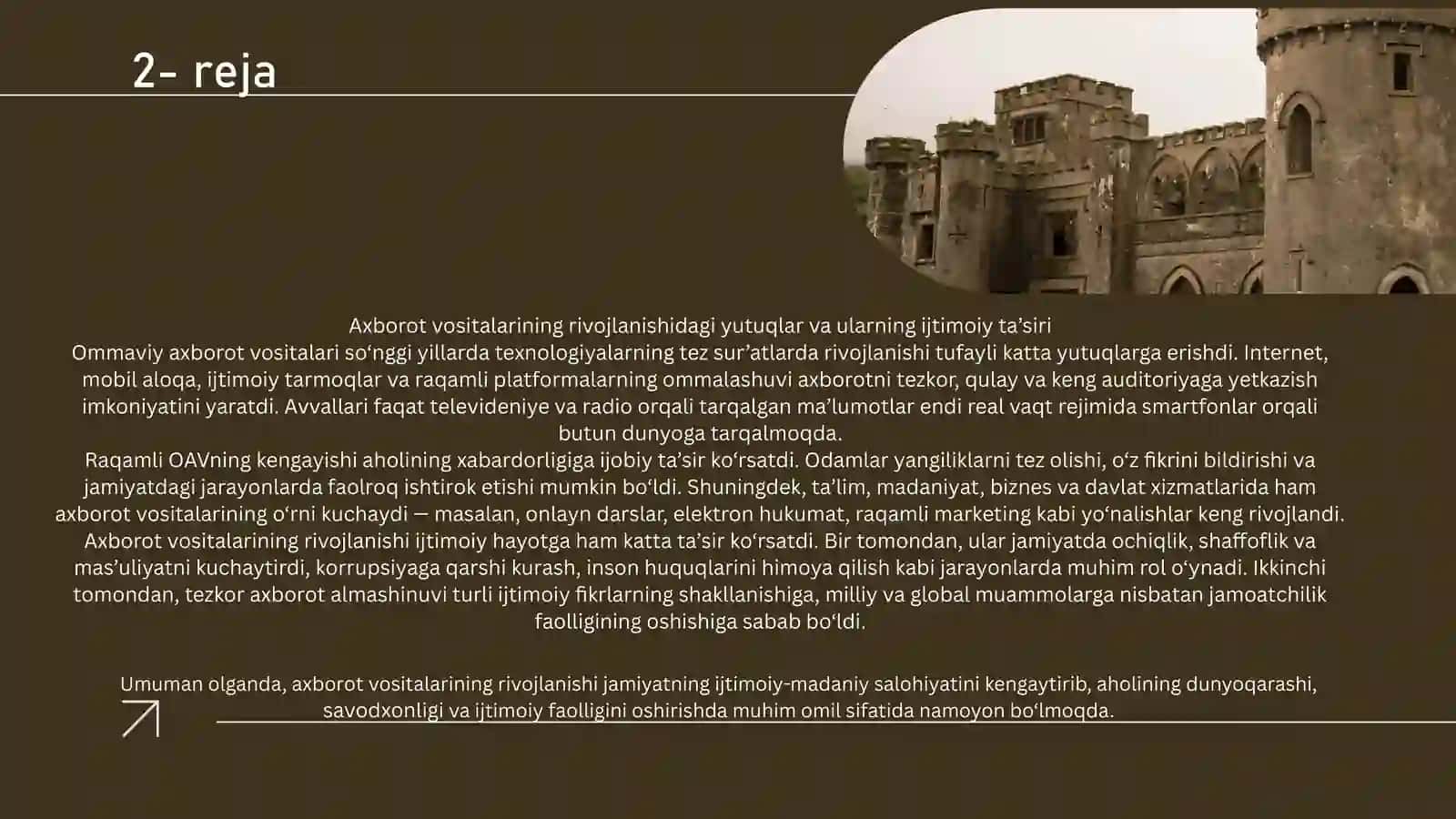 Ommaviy axborot vositalari o‘faoliyati, yutuqlari va muammolari 4