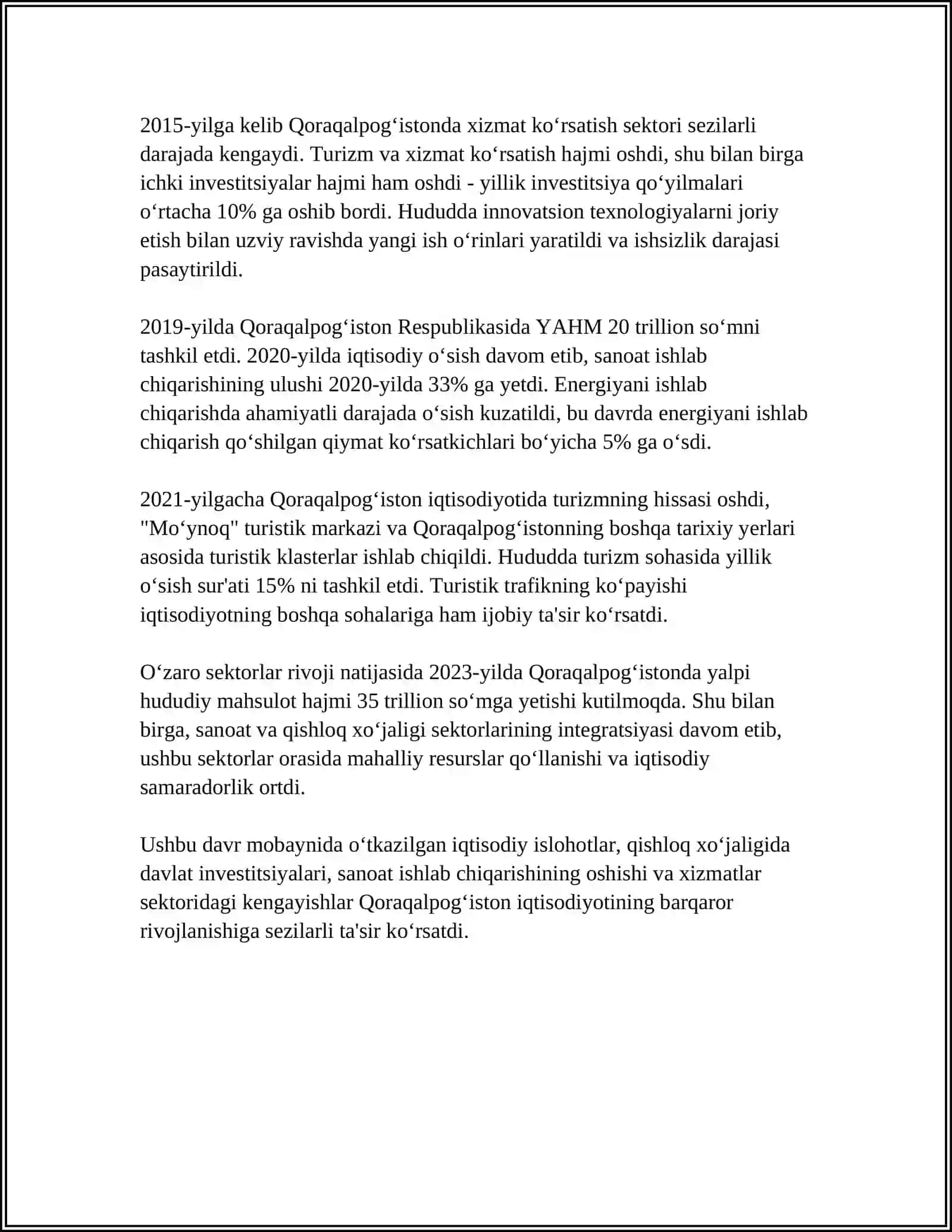 MUSTAQILLIK YILLARIDA QORAQALPOG‘ISTON RESPUBLIKASI 4