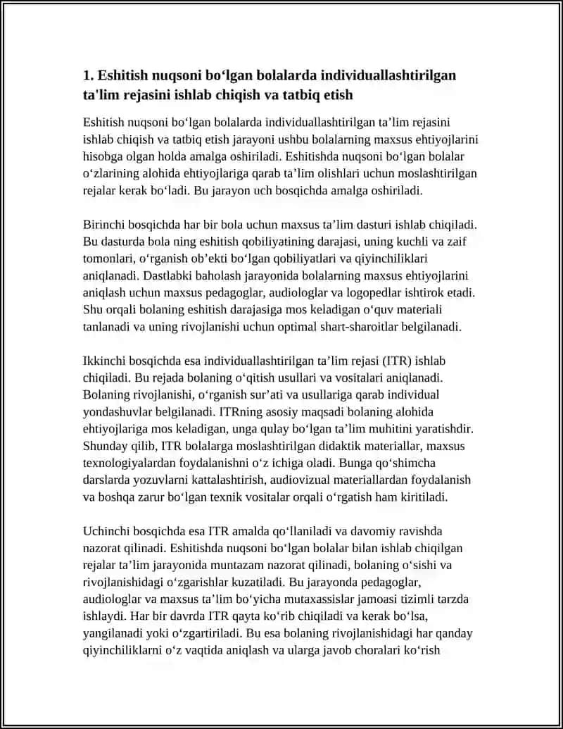 ESHITISHIDA NUQSONI BO‘LGAN BOLALAR UCHUN TA’LIM MUASSASALARIDA TA’LIM-TARBIYA JARAYONINI TASHKIL ETISH 4