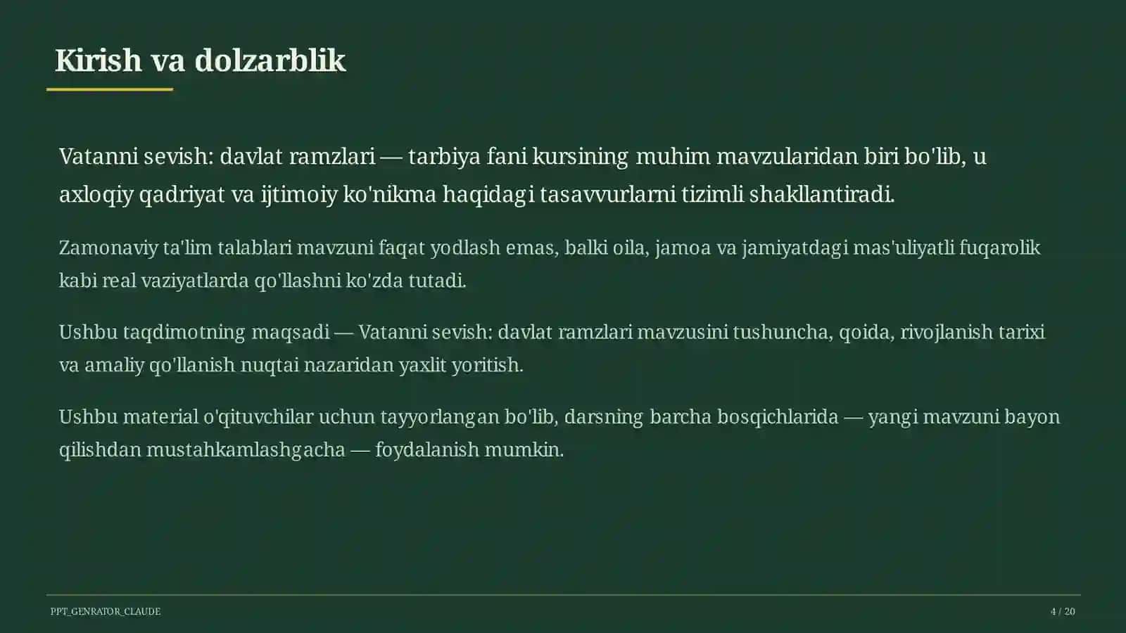 Vatanni sevish: davlat ramzlari (3-sinf) 4