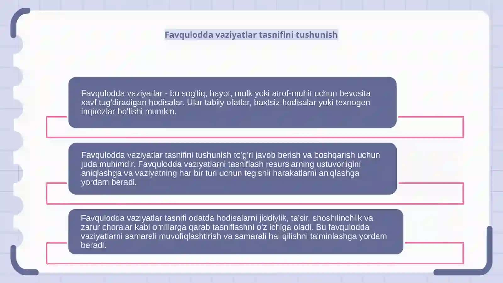 Favqulodda vaziyatlar va ularning tasnifi 4