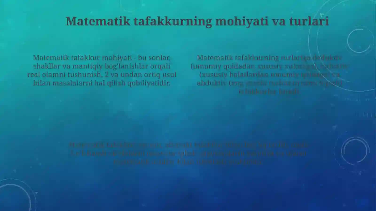 O`quvchilarda matematik tafakkurni rivojlantirish usullari 4