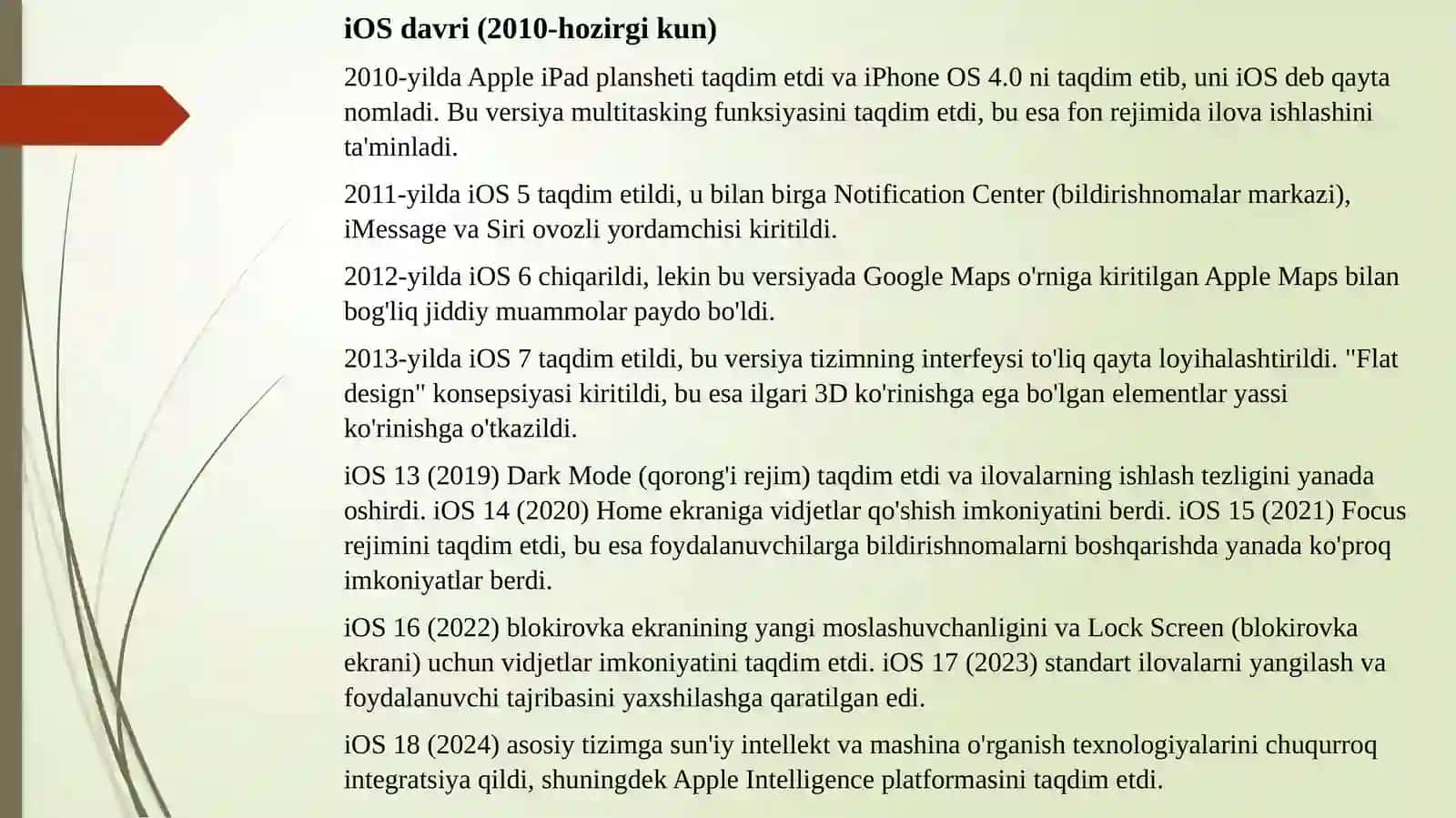 iOS Mobiloperatsion tizimi 4