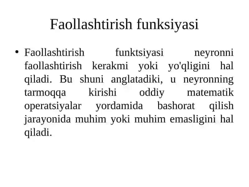 Faollashtirish funksiyasi 4