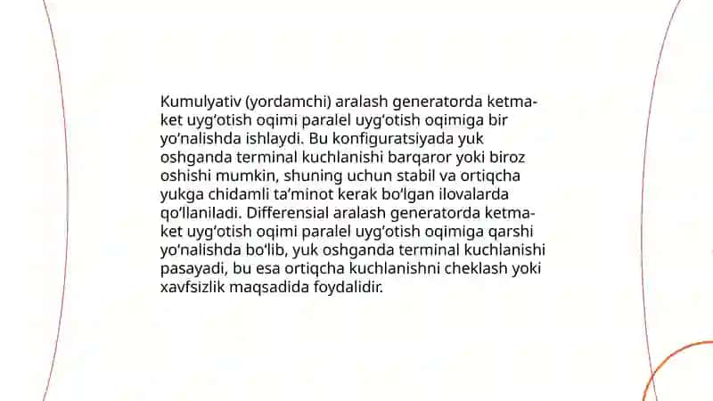 Parallel uygʻotishli generatorlar 4