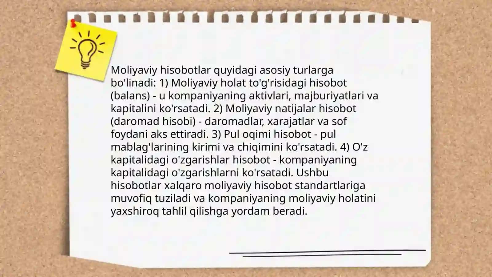 Moliyaviy natijalar hisobi 4