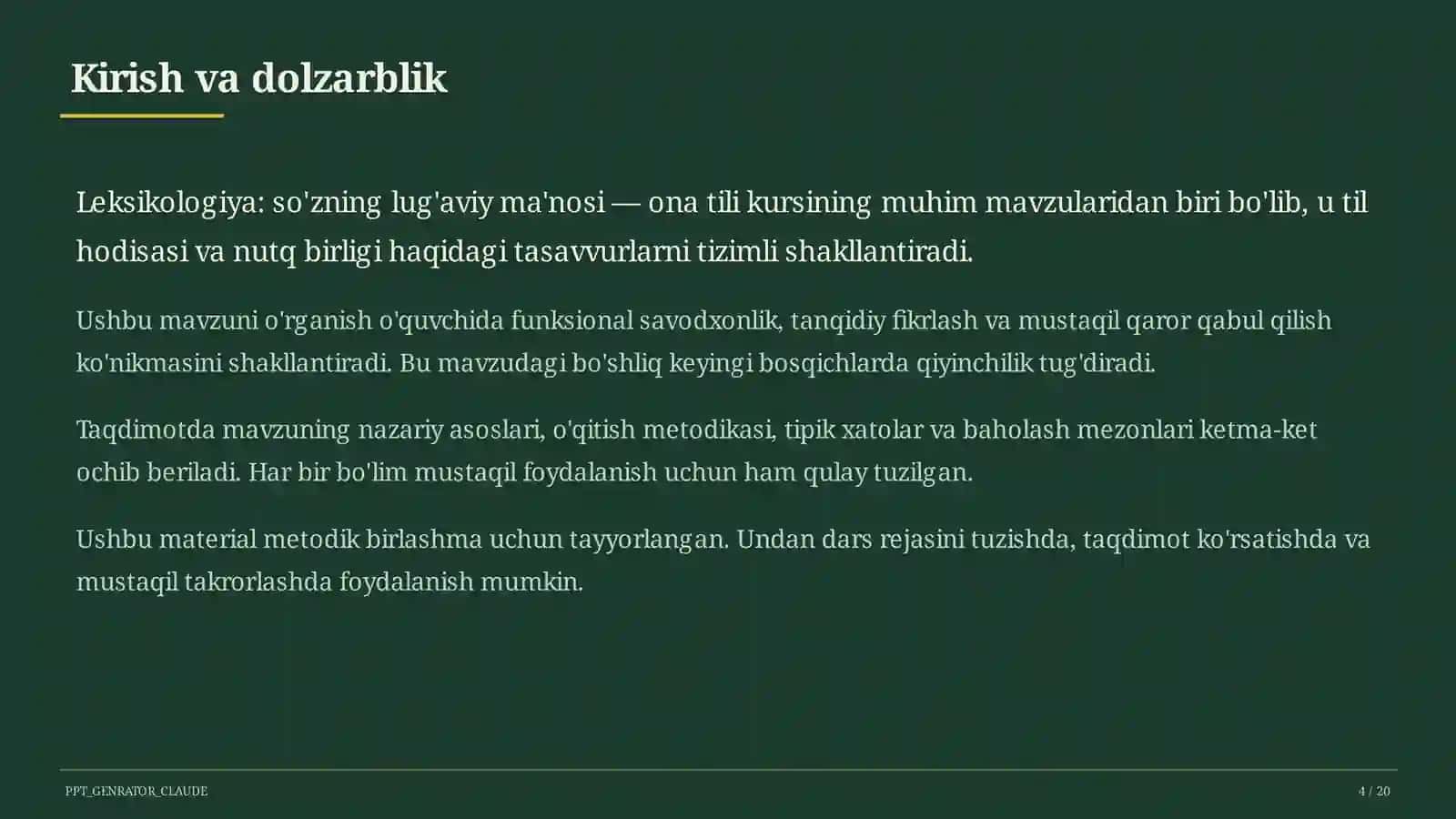 Leksikologiya: so'zning lug'aviy ma'nosi (5-sinf) 4