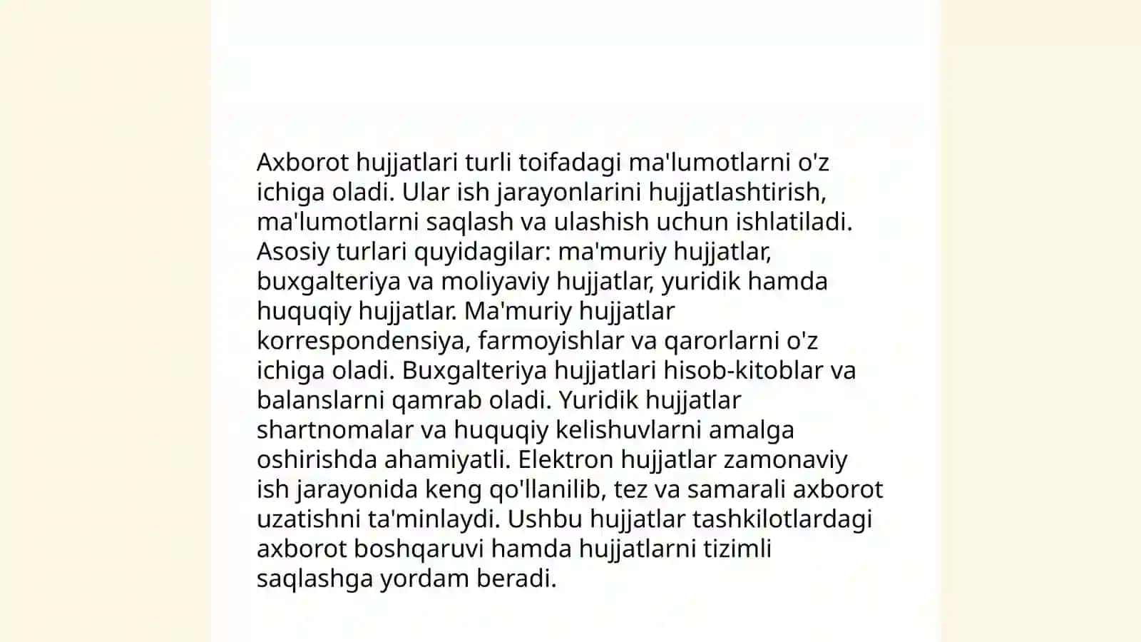 Ma'lumot axborot hujjatlari tushunchasi 4