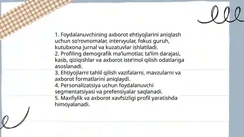 Kutubxona axborot xizmaida foydalanuvchi soʻrovlari va ularning ehtiyojini qondirish 4